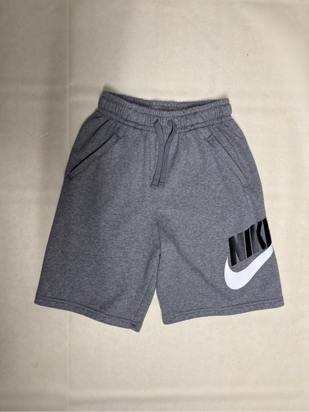 Nike Gray & White Logo Fleece Shorts